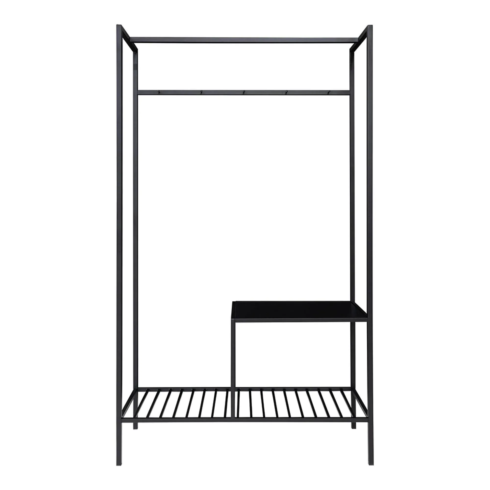 Vita Open Wardrobe - Black, Melamine