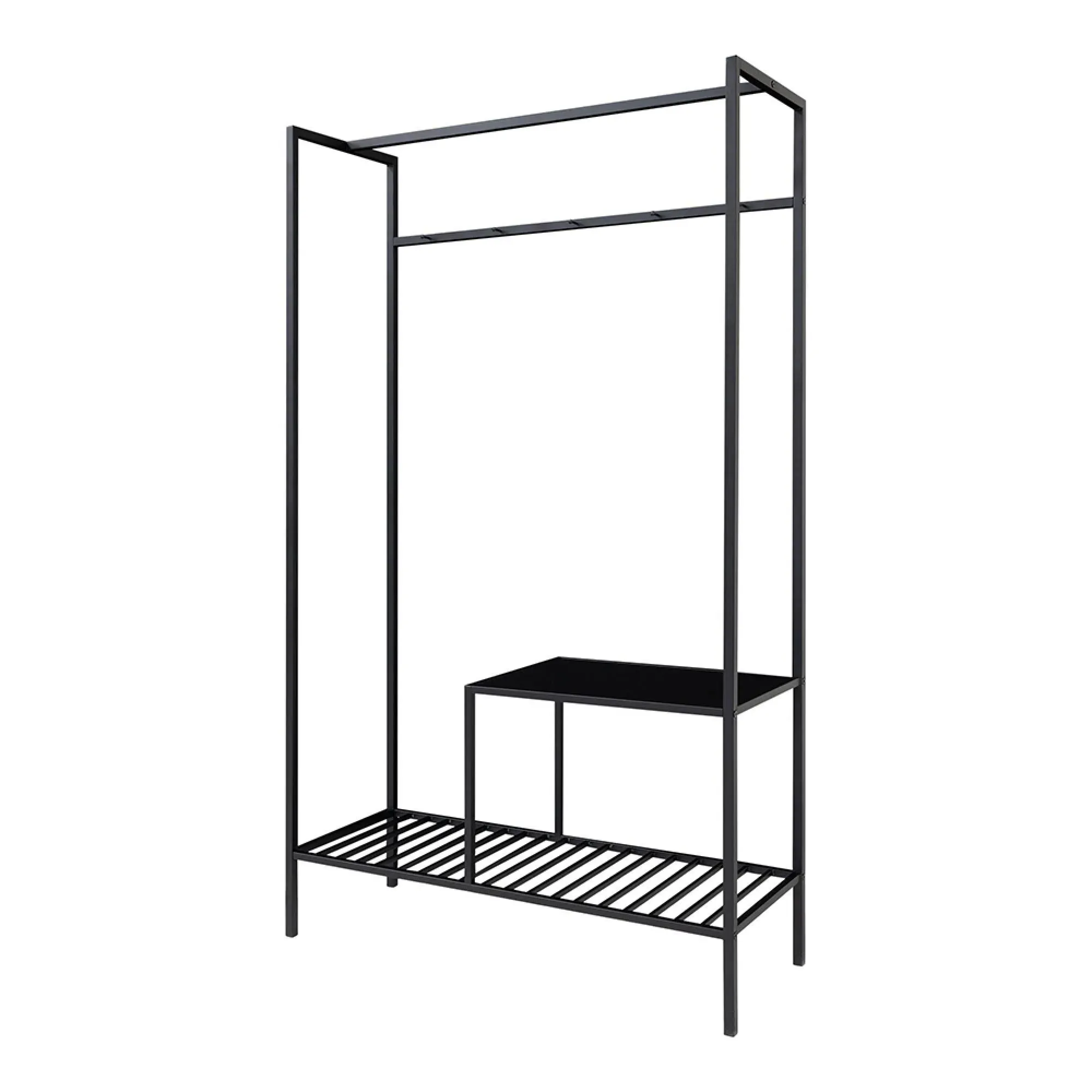 Vita Open Wardrobe - Black, Melamine