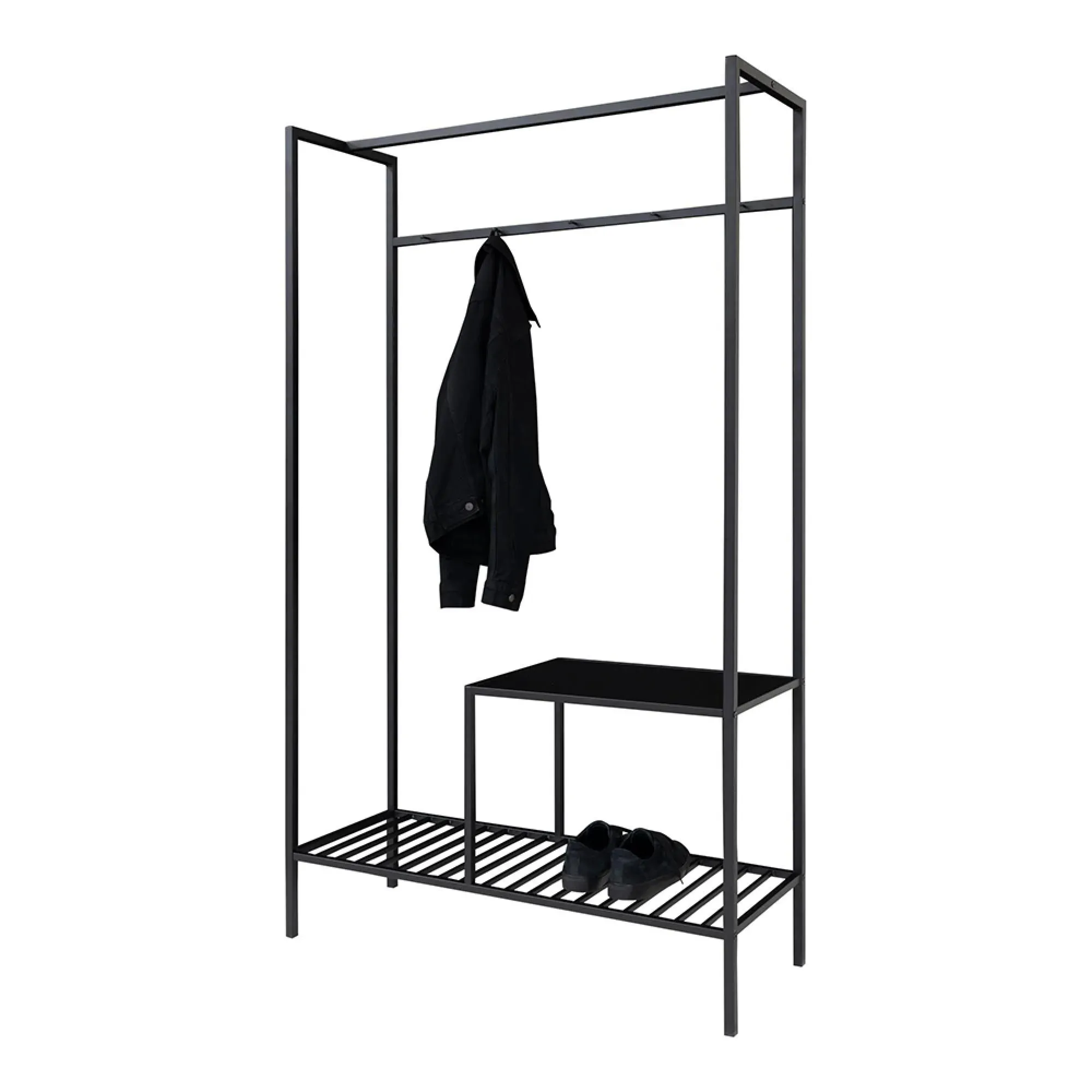 Vita Open Wardrobe - Black, Melamine