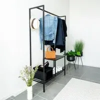 Vita Open Wardrobe - Black, Melamine