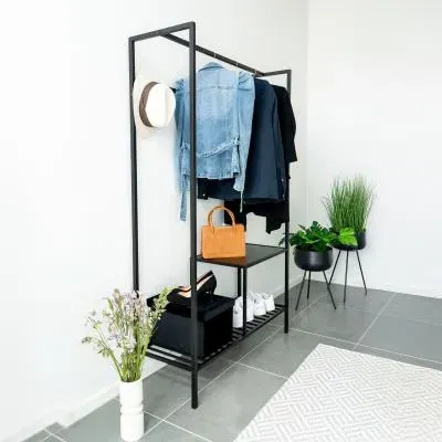 Vita Open Wardrobe - Black, Melamine image