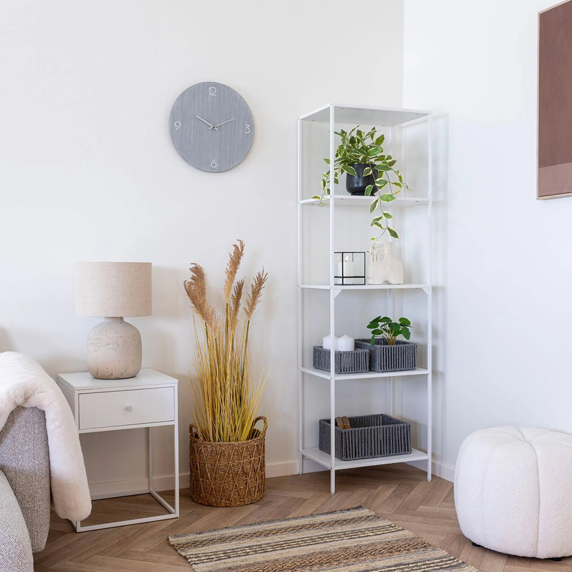 Vita Tall Open Shelving Unit - White, Melamine