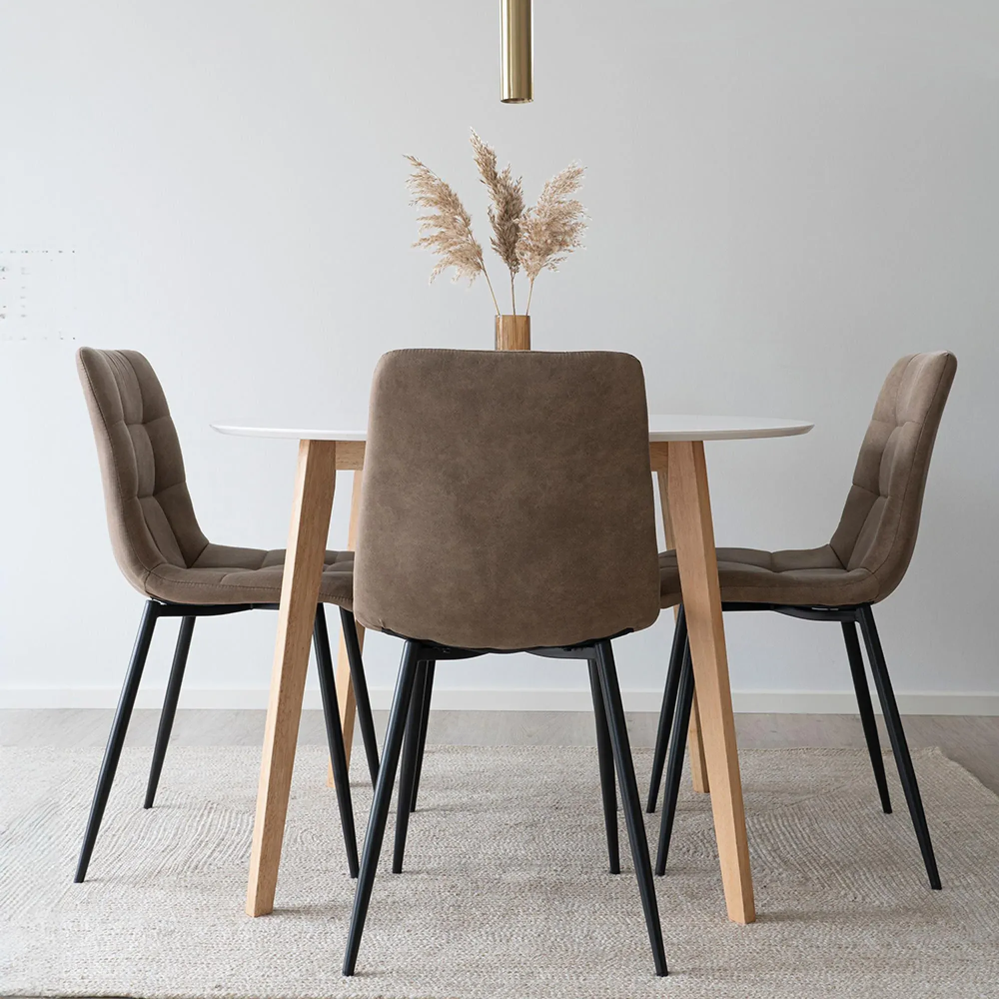 Vojens 4-Seater Round Dining Set - White