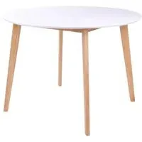 Vojens 4-Seater Round Dining Table - White