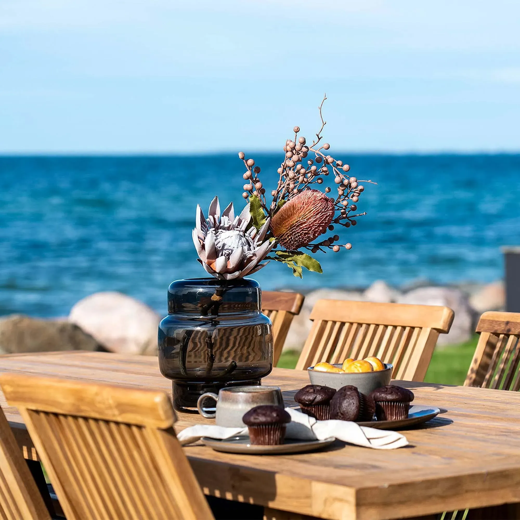 Volos 10 Seater Garden Dining Table - Natural, Teak Wood