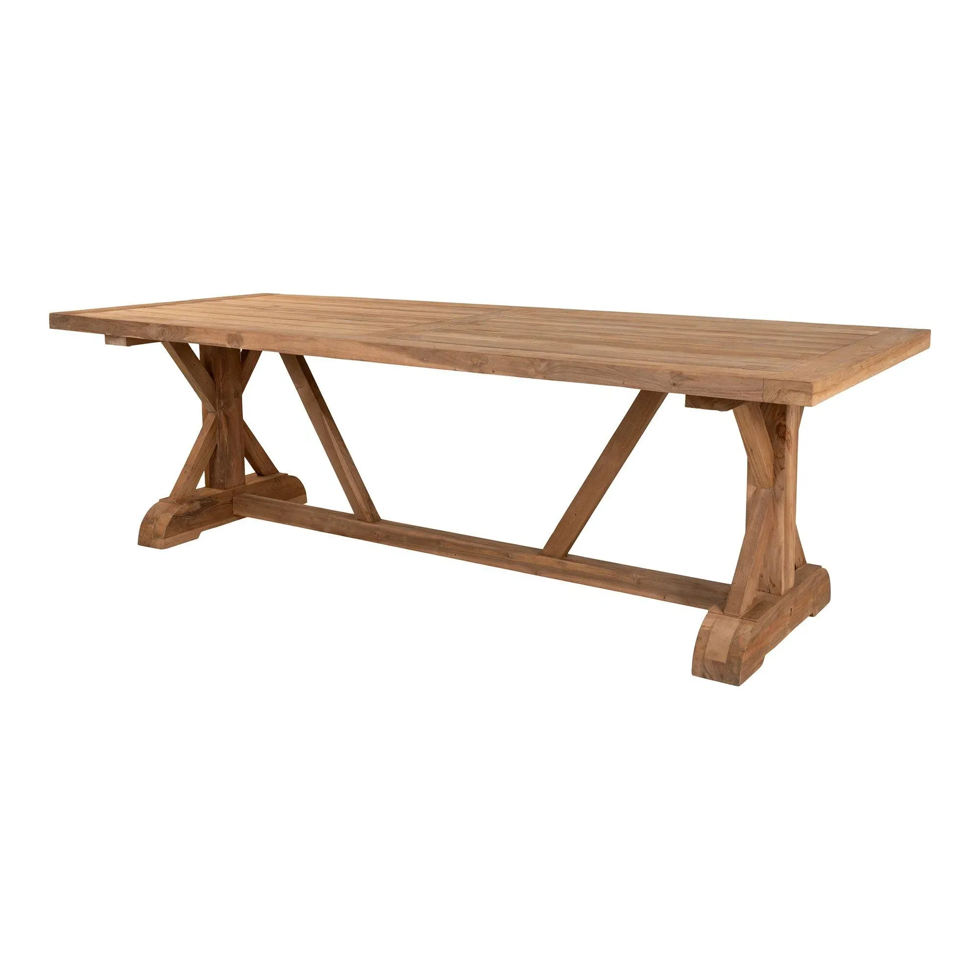 Volos 10 Seater Garden Dining Table - Natural, Teak Wood