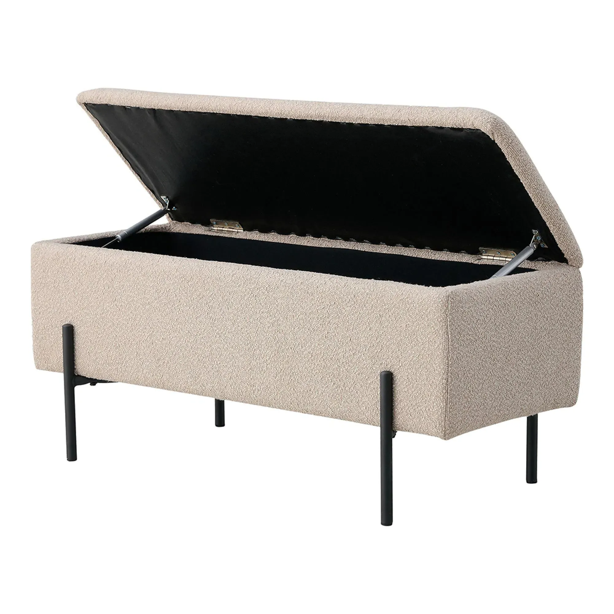Watford Storage Bench with Storage - Beige, Boucle