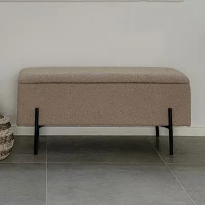 Watford Storage Bench with Storage - Beige, Boucle image
