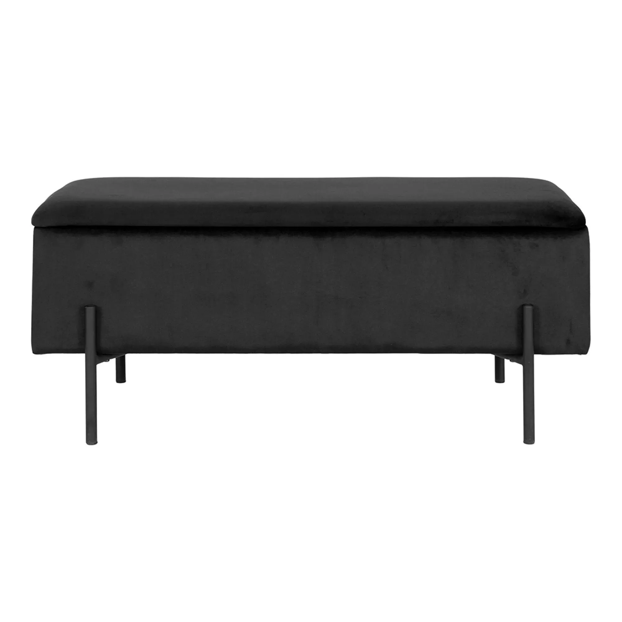 Watford Storage Bench with Storage - Black, Velvet
