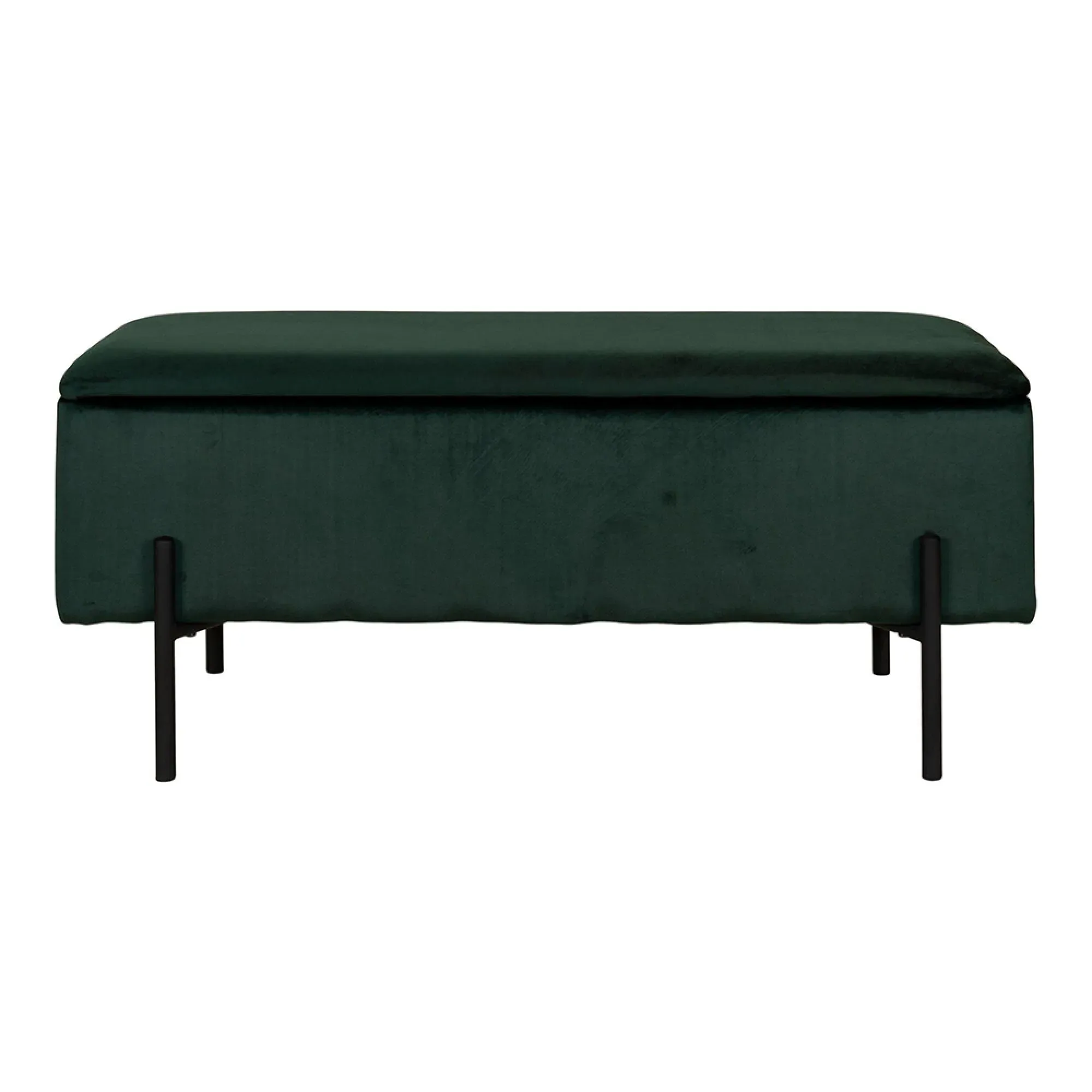 Watford Storage Bench with Storage - Green, Velvet