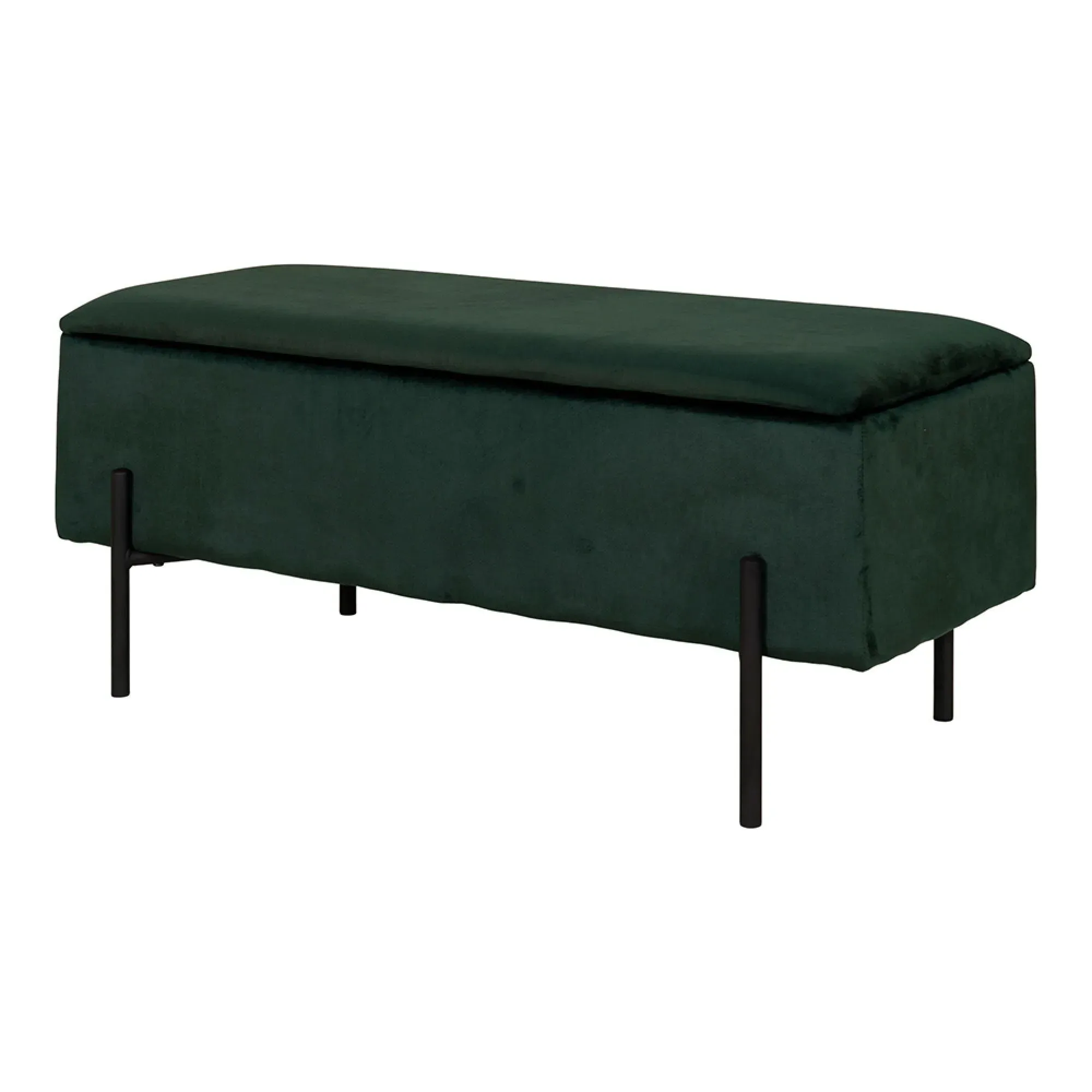 Watford Storage Bench with Storage - Green, Velvet