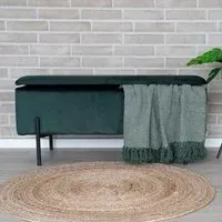 Watford Storage Bench with Storage - Green, Velvet