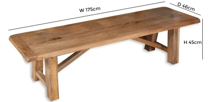 Bombay 175cm Bench - Mango Wood