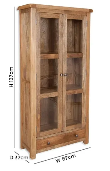 Bombay 2 Door Display Cabinet - Mango Wood