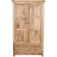 Bombay 2 Door Wardrobe with Drawer - Mango Wood