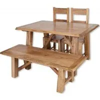 Bombay 4-Seater Dining Set with Bench - Mango Wood