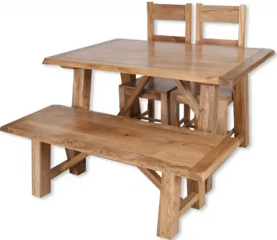 Bombay 4-Seater Dining Set with Bench - Mango Wood image