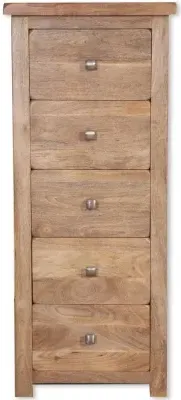 Bombay 5 Drawer Narrow Chest - Mango Wood image