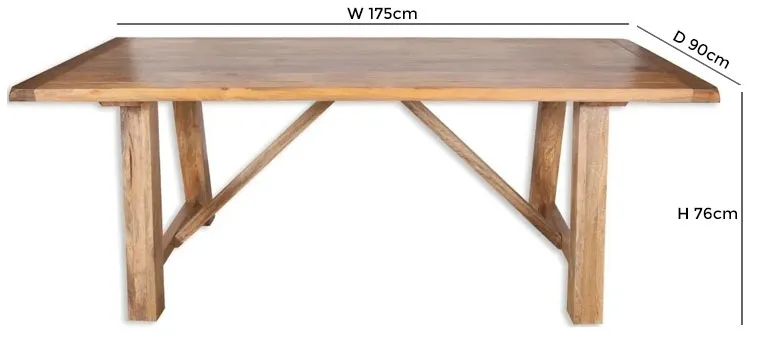 Bombay 6-Seater Dining Table - Mango Wood