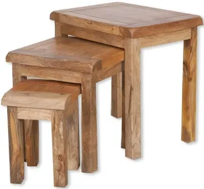 Bombay Nest of 3 Tables - Mango Wood