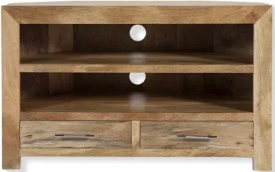 Cuban Corner TV Cabinet - Natural, Mango Wood image