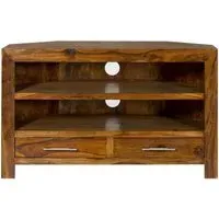 Cuban Corner TV Cabinet - Sheesham Wood