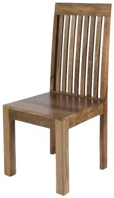 Cuban Slatted Back Dining Chair - Natural, Mango Wood image
