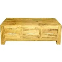 Cuban Storage Coffee Table - Light Mango Wood