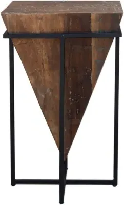 Industrial Rustic Large Triangular Side Table