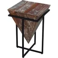 Industrial Rustic Medium Triangular Side Table