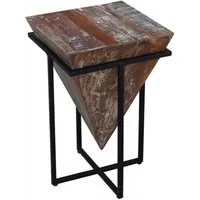 Industrial Rustic Small Triangular Side Table
