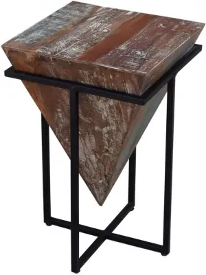 Industrial Rustic Small Triangular Side Table image