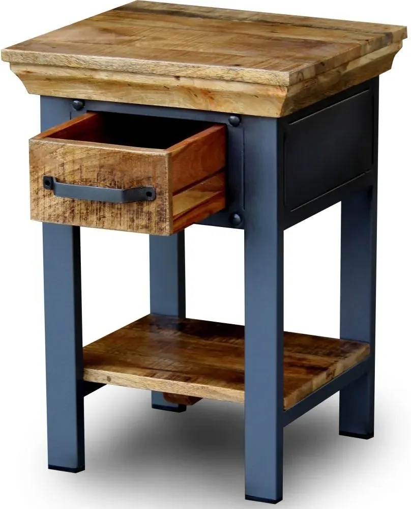 Metro 1 Drawer Side Table - Distressed