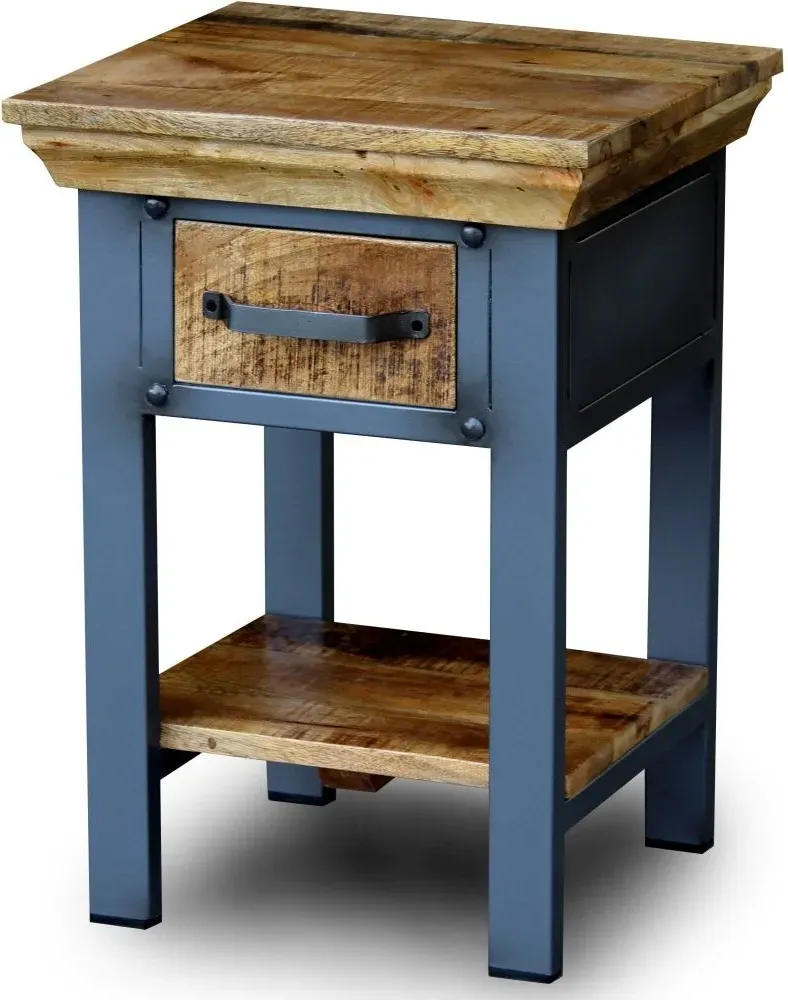 Metro 1 Drawer Side Table - Distressed