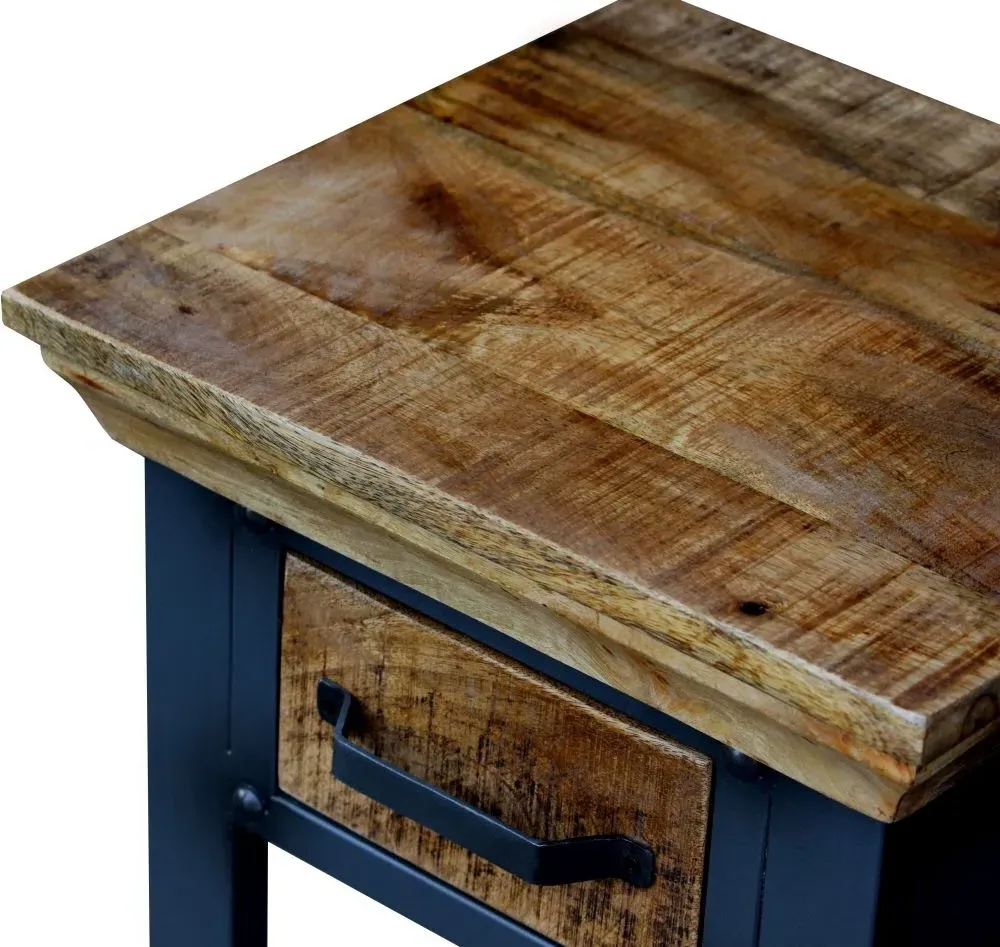 Metro 1 Drawer Side Table - Distressed