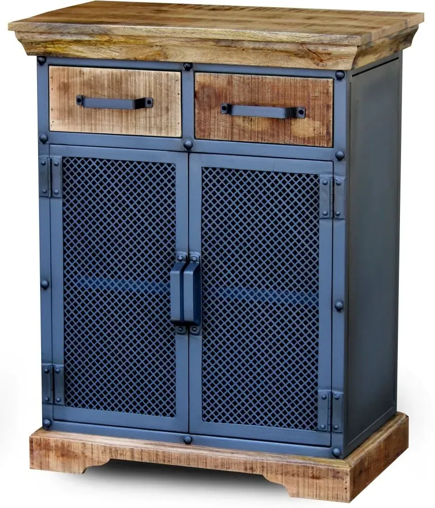 Metro Industrial 2 Door Hall Cabinet - Distressed Wood