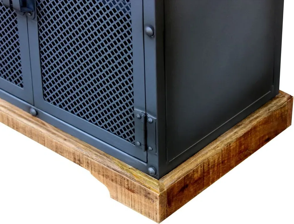 Metro Industrial 2 Door Hall Cabinet - Distressed Wood