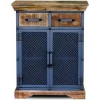 Metro Industrial 2 Door Hall Cabinet - Distressed Wood