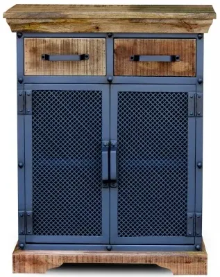 Metro Industrial 2 Door Hall Cabinet - Distressed Wood