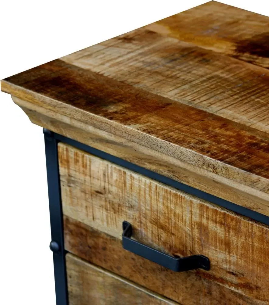 Metro Industrial Wooden TV Unit - Distressed