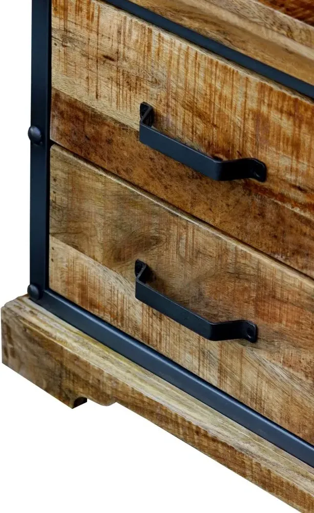 Metro Industrial Wooden TV Unit - Distressed