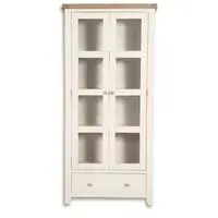 Perth 2 Door Glazed Display Cabinet - White, Wood
