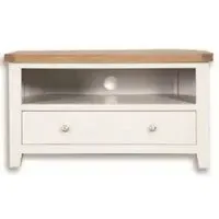 Perth Corner TV Unit - White, Wood