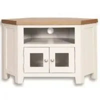 Perth Glazed TV Cabinet - White, Wood
