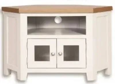 Perth Glazed TV Cabinet - White, Wood image