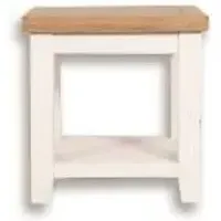 Perth Lamp Table with Shelf - White, Wood