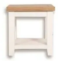 Perth Lamp Table with Shelf - White, Wood image