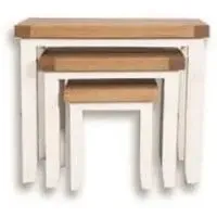 Perth Nest of 3 Tables - White, Wood