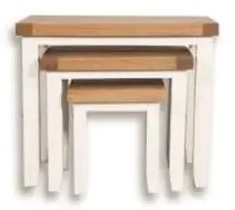 Perth Nest of 3 Tables - White, Wood