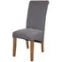 Perth Roll Back Dining Chair Set of 2 - Grey, Fabric